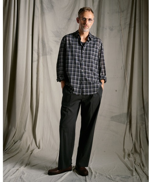 wjk(ダヴルジェイケイ)の「viscose linen semi-wide slacks(スラックス・メンズ・ブラウン/スミクロ・X-LARGE/LARGE/MEDIUM/SMALL)」の3枚目の写真