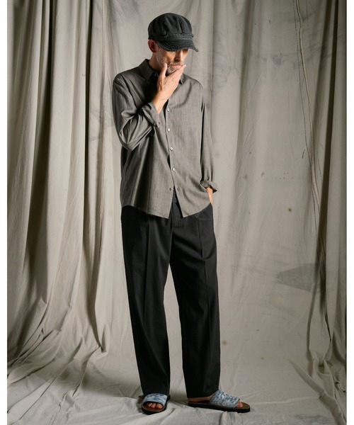 wjk(ダヴルジェイケイ)の「viscose linen semi-wide slacks(スラックス・メンズ・ブラウン/スミクロ・X-LARGE/LARGE/MEDIUM/SMALL)」の5枚目の写真