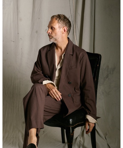 wjk(ダヴルジェイケイ)の「viscose linen semi-wide slacks(スラックス・メンズ・ブラウン/スミクロ・X-LARGE/LARGE/MEDIUM/SMALL)」の9枚目の写真