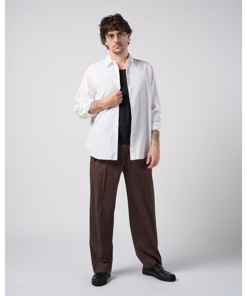 wjk(ダヴルジェイケイ)の「viscose linen semi-wide slacks(スラックス・メンズ・ブラウン/スミクロ・X-LARGE/LARGE/MEDIUM/SMALL)」の14枚目の写真
