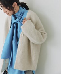 RIVE DROITE（リヴドロワ）の「ヘアリーウールノーカラージャケット(オフィスカジュアル 秋服 冬服)（ノーカラージャケット）」