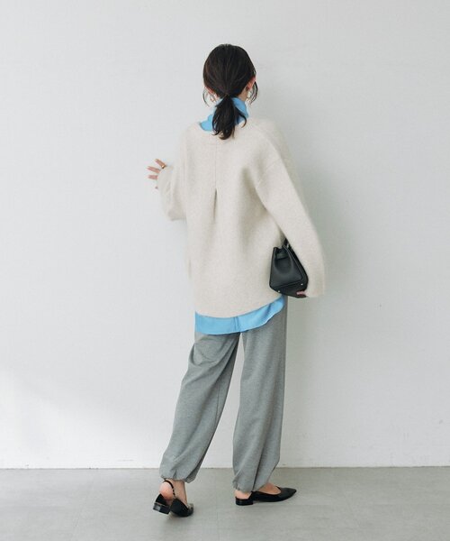 RIVE DROITE(リヴドロワ)の「ヘアリーウールノーカラージャケット(オフィスカジュアル/秋服/冬服)(ノーカラージャケット・レディース・グレー系その他/ライトベージュ・FREE)」の14枚目の写真