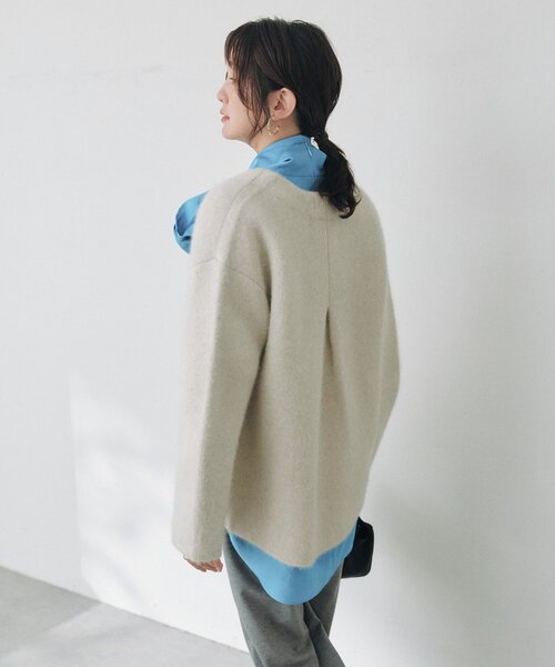 RIVE DROITE(リヴドロワ)の「ヘアリーウールノーカラージャケット(オフィスカジュアル/秋服/冬服)(ノーカラージャケット・レディース・グレー系その他/ライトベージュ・FREE)」の17枚目の写真
