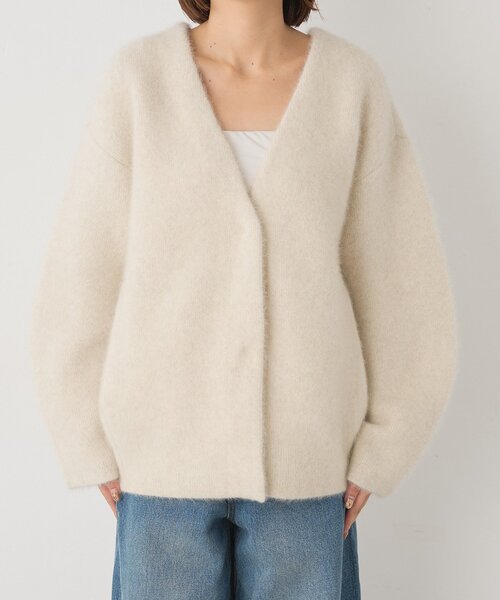 RIVE DROITE(リヴドロワ)の「ヘアリーウールノーカラージャケット(オフィスカジュアル/秋服/冬服)(ノーカラージャケット・レディース・グレー系その他/ライトベージュ・FREE)」の7枚目の写真