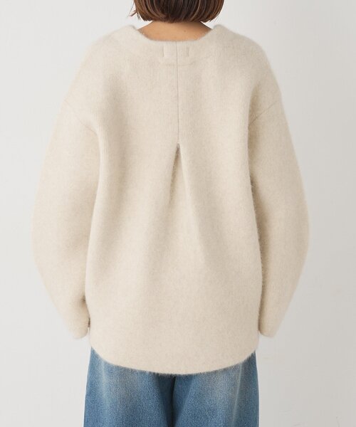 RIVE DROITE(リヴドロワ)の「ヘアリーウールノーカラージャケット(オフィスカジュアル/秋服/冬服)(ノーカラージャケット・レディース・グレー系その他/ライトベージュ・FREE)」の9枚目の写真