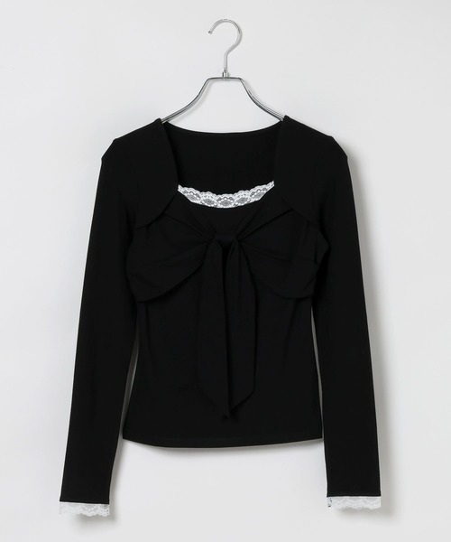 Heather(ヘザー)の「レーストリムリボンカットソー 1077825(Tシャツ/カットソー・レディース・ブラック/アイボリー/ベージュ系・FREE)」の13枚目の写真