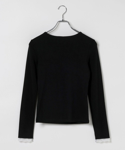 Heather(ヘザー)の「レーストリムリボンカットソー 1077825(Tシャツ/カットソー・レディース・ブラック/アイボリー/ベージュ系・FREE)」の8枚目の写真