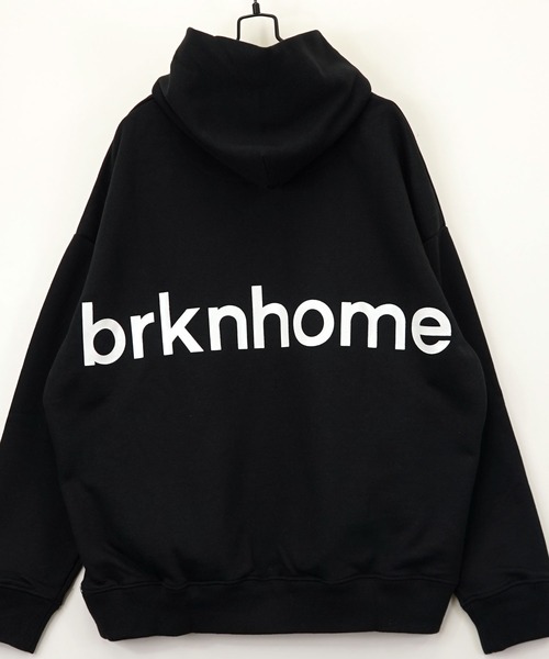 L'atelier(ラトリエ)の「【brknhome】バックプリント グラフィック パーカー ヘビーウェイト 刺繍 ロゴ ポケット(パーカー・メンズ・ブラック・L/M)」の9枚目の写真