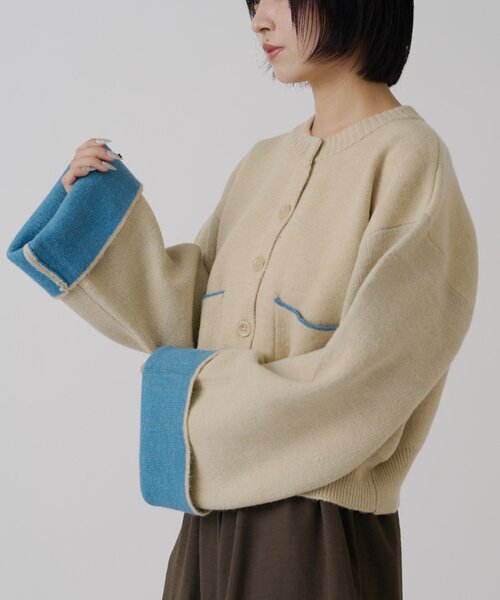 goocy(グーシー)の「アルパカタッチダブルフェイスカーデ(カーディガン/ボレロ・レディース・ブラウン/アイボリー/ブラック・FREE)」の11枚目の写真