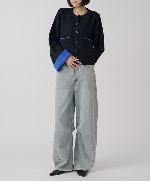 goocy(グーシー)の「アルパカタッチダブルフェイスカーデ(カーディガン/ボレロ・レディース・ブラウン/アイボリー/ブラック・FREE)」の13枚目の写真
