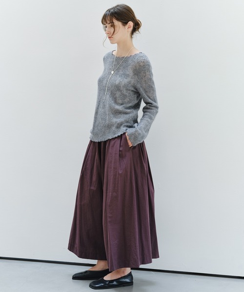 tageechita(タジチタ)の「【tageechita】透かしジャカード ウールシルクニットトップス(Tシャツ/カットソー・レディース・グレー/ライトグレー/アイボリー・FREE)」の18枚目の写真