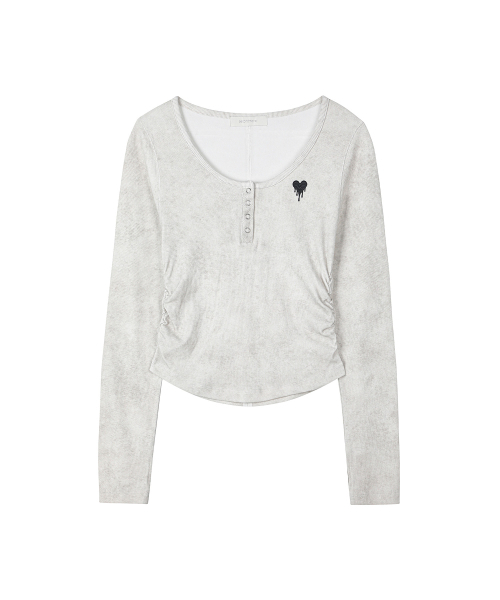 SECONDMONO（セカンドモノローグ）の「スリムフィット ピグメント スクープヘンリートップ [IVORY]_SEWTS041IVORY（Tシャツ/カットソー・レディース・その他・F）」の4枚目の写真
