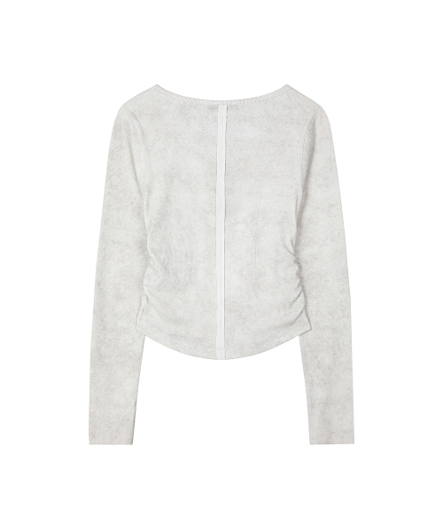 SECONDMONO（セカンドモノローグ）の「スリムフィット ピグメント スクープヘンリートップ [IVORY]_SEWTS041IVORY（Tシャツ/カットソー・レディース・その他・F）」の5枚目の写真