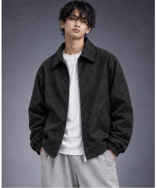 Sakka(サッカ)の「フェイクスエードZIPブルゾン66-H209(ブルゾン・メンズ・ブラック/ブラウン/ベージュ・LARGE/MEDIUM)」の2枚目の写真