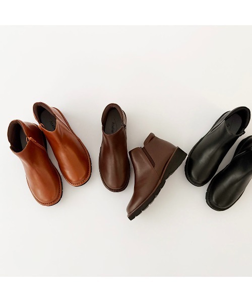 Atelier(アトリエ)の「【4E】厚底サイドゴアブーツ(ブーツ・レディース・キャメル/ブラック・22.5cm/23.5cm/23cm/24.5cm/24cm)」の3枚目の写真