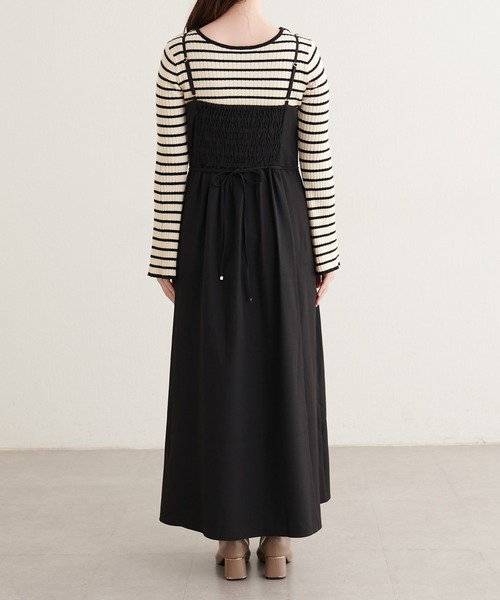 natural couture(ナチュラルクチュール)の「三角マチラッフルキャミワンピース(ワンピース・レディース・ブラック/モカ/ドット/ベージュ・FREE)」の14枚目の写真
