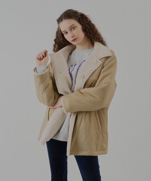 WHIMSIC(ウィムジック)の「【UNISEX】ボアフリースカーコート(その他アウター・レディース・ブラック/アイボリー・FREE)」の11枚目の写真