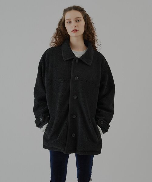 WHIMSIC(ウィムジック)の「【UNISEX】ボアフリースカーコート(その他アウター・レディース・ブラック/アイボリー・FREE)」の16枚目の写真
