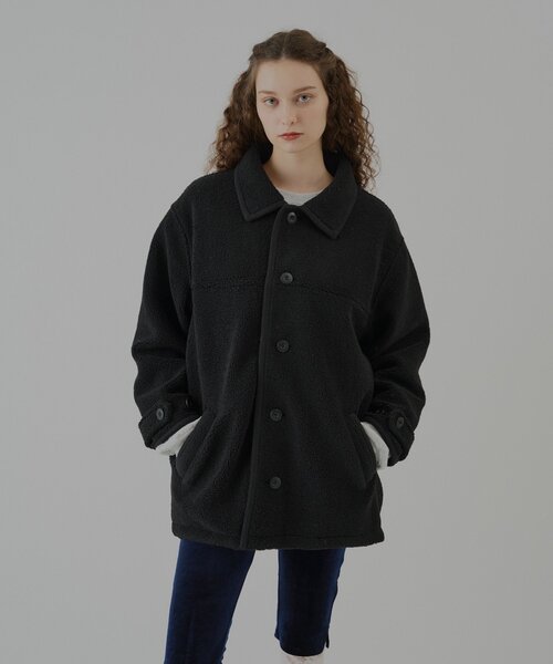 WHIMSIC(ウィムジック)の「【UNISEX】ボアフリースカーコート(その他アウター・レディース・ブラック/アイボリー・FREE)」の17枚目の写真