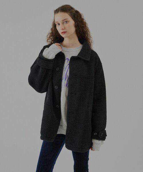 WHIMSIC(ウィムジック)の「【UNISEX】ボアフリースカーコート(その他アウター・レディース・ブラック/アイボリー・FREE)」の19枚目の写真