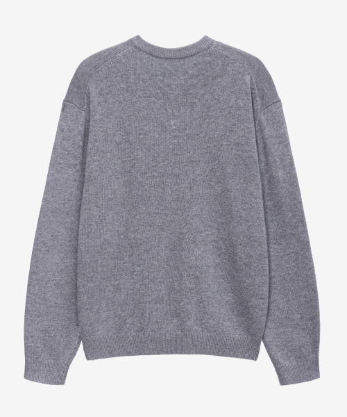 MINDBRIDGE（マインドブリッジ）の「[COUTURE] ウール混紡 Vネック セミオーバーサイズ ニット - 2color（ニット/セーター・メンズ・ライトグレー/ブルー・100/105/110/95）」の12枚目の写真