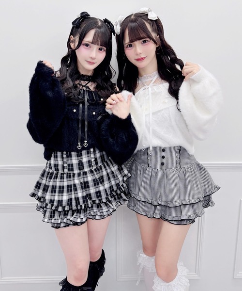 MA*RS（アメーバーマーズ）の「リボン＆パールケーブルオフショルニット（ニット/セーター・レディース・ブラック/ホワイト/ピンク・FREE）」の14枚目の写真