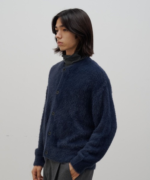 LOWRYS FARM(ローリーズファーム)の「【LFM(U)】シャギーヤーンクルーネックカーディガン 1094319(カーディガン/ボレロ・メンズ・ネイビー/グレー/ブルー/グリーン/その他・FREE)」の4枚目の写真