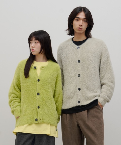 LOWRYS FARM(ローリーズファーム)の「【LFM(U)】シャギーヤーンクルーネックカーディガン 1094319(カーディガン/ボレロ・メンズ・ネイビー/グレー/ブルー/グリーン/その他・FREE)」の2枚目の写真