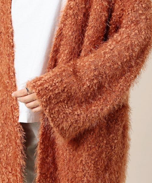 Torrazzo Donna(トラッゾドンナ)の「<TORRAZZO DONNA>フェザーヤーン カーディガン◆(カーディガン/ボレロ・レディース・グレー/オレンジ系その他・FREE)」の9枚目の写真