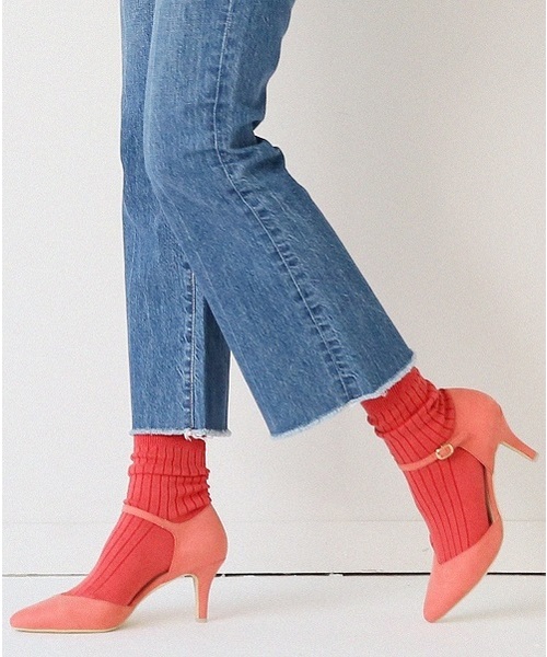 A part by（アパートバイ）の「【WEB限定色・サイズ】セパレートストラップパンプス 745480 （パンプス・レディース・ブラック/サックスブルー/グリーン/ベージュ/イエロー/ピンク/コーラルピンク・M/L/LL/S）」の7枚目の写真