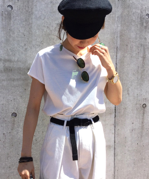 CAPRICIEUX LE'MAGE(カプリシューレマージュ)の「〈Su magazine掲載〉シルケットスムースフレンチTシャツ(Tシャツ/カットソー・レディース・ブラック/グレー/ホワイト・FREE)」の2枚目の写真