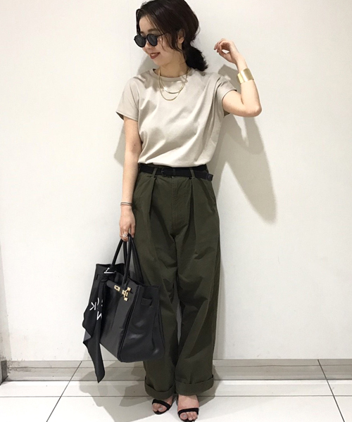 CAPRICIEUX LE'MAGE(カプリシューレマージュ)の「〈Su magazine掲載〉シルケットスムースフレンチTシャツ(Tシャツ/カットソー・レディース・ブラック/グレー/ホワイト・FREE)」の12枚目の写真