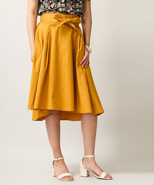 WEGO（ウィゴー）の「WEGO/サッシュベルト付きイレヘムスカート（スカート・レディース・レッド/オレンジ系その他/インディゴブルー/イエロー・LARGE/MEDIUM）」の3枚目の写真