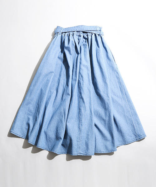 WEGO（ウィゴー）の「WEGO/サッシュベルト付きイレヘムスカート（スカート・レディース・レッド/オレンジ系その他/インディゴブルー/イエロー・LARGE/MEDIUM）」の5枚目の写真