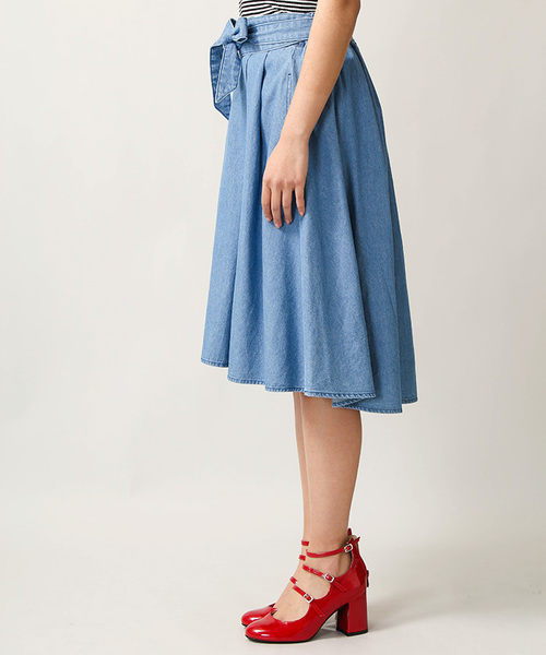 WEGO（ウィゴー）の「WEGO/サッシュベルト付きイレヘムスカート（スカート・レディース・レッド/オレンジ系その他/インディゴブルー/イエロー・LARGE/MEDIUM）」の20枚目の写真