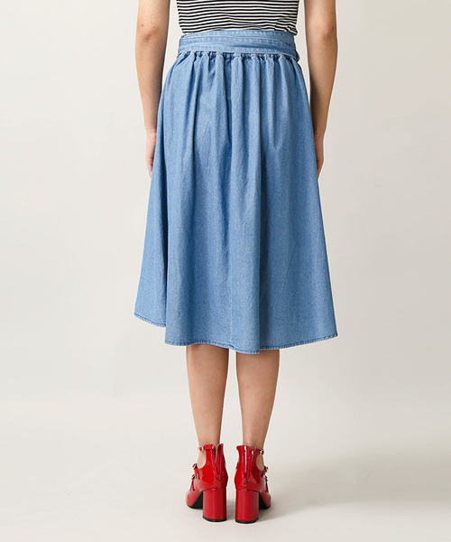 WEGO（ウィゴー）の「WEGO/サッシュベルト付きイレヘムスカート（スカート・レディース・レッド/オレンジ系その他/インディゴブルー/イエロー・LARGE/MEDIUM）」の21枚目の写真