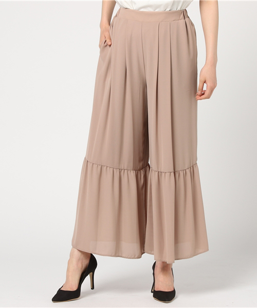 N.(N. Natural Beauty Basic)(エヌエヌナチュラルビューティーベーシック)の「ギャザーフレアワイドパンツ(その他パンツ・レディース・ブラック/ベージュ/オレンジ・MEDIUM)」の16枚目の写真