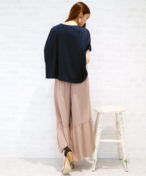 N.(N. Natural Beauty Basic)(エヌエヌナチュラルビューティーベーシック)の「ギャザーフレアワイドパンツ(その他パンツ・レディース・ブラック/ベージュ/オレンジ・MEDIUM)」の19枚目の写真