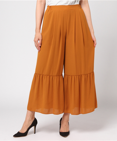 N.(N. Natural Beauty Basic)(エヌエヌナチュラルビューティーベーシック)の「ギャザーフレアワイドパンツ(その他パンツ・レディース・ブラック/ベージュ/オレンジ・MEDIUM)」の12枚目の写真