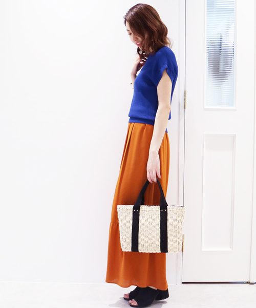 N.(N. Natural Beauty Basic)(エヌエヌナチュラルビューティーベーシック)の「ギャザーフレアワイドパンツ(その他パンツ・レディース・ブラック/ベージュ/オレンジ・MEDIUM)」の14枚目の写真