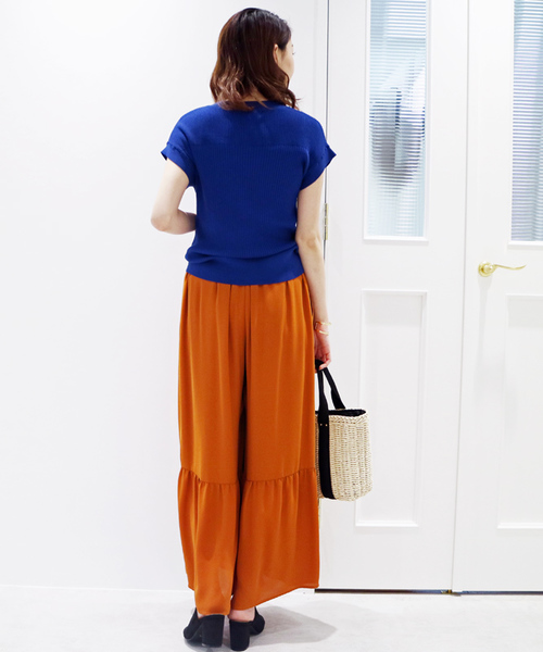 N.(N. Natural Beauty Basic)(エヌエヌナチュラルビューティーベーシック)の「ギャザーフレアワイドパンツ(その他パンツ・レディース・ブラック/ベージュ/オレンジ・MEDIUM)」の15枚目の写真