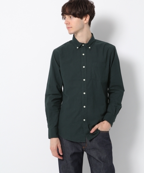 GLOBAL WORK（グローバルワーク）の「OXFORDシャツ長袖/759130 （シャツ/ブラウス・メンズ・ネイビー/ブルー/ホワイト/ワインレッド/グリーン・SMALL/LARGE/X-LARGE/MEDIUM）」の3枚目の写真