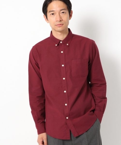 GLOBAL WORK（グローバルワーク）の「OXFORDシャツ長袖/759130 （シャツ/ブラウス・メンズ・ネイビー/ブルー/ホワイト/ワインレッド/グリーン・SMALL/LARGE/X-LARGE/MEDIUM）」の18枚目の写真