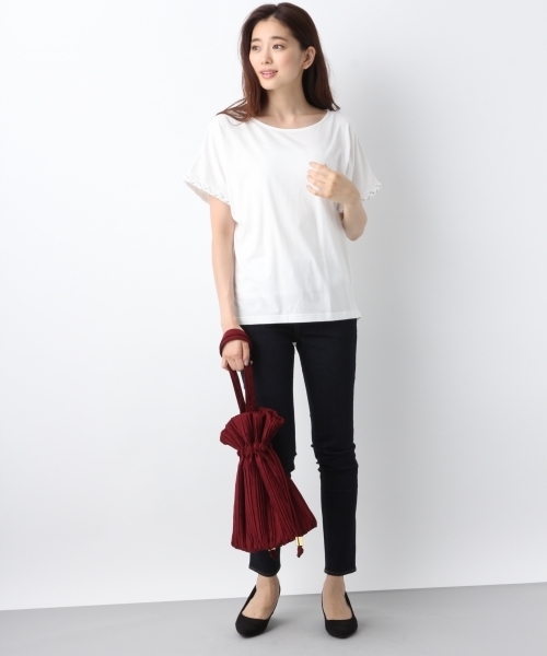 LEPSIM（レプシィム）の「ソデツイストチェーンプルオーバーSS　761974（Tシャツ/カットソー・レディース・オフホワイト/グレー/ブラック・FREE）」の4枚目の写真