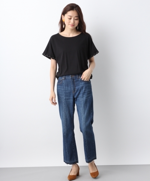 LEPSIM（レプシィム）の「ソデツイストチェーンプルオーバーSS　761974（Tシャツ/カットソー・レディース・オフホワイト/グレー/ブラック・FREE）」の5枚目の写真