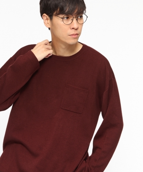 LAKOLE（ラコレ）の「【マシーンウォッシャブル】アクリル総針BIGニット / LAKOLE（ニット/セーター・メンズ・ブラック/グリーン/ボルドー/チャコール・MEDIUM/LARGE）」の4枚目の写真