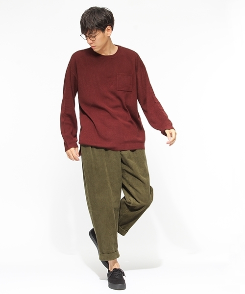 LAKOLE（ラコレ）の「【マシーンウォッシャブル】アクリル総針BIGニット / LAKOLE（ニット/セーター・メンズ・ブラック/グリーン/ボルドー/チャコール・MEDIUM/LARGE）」の9枚目の写真