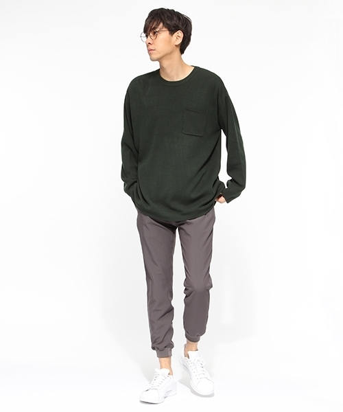 LAKOLE（ラコレ）の「【マシーンウォッシャブル】アクリル総針BIGニット / LAKOLE（ニット/セーター・メンズ・ブラック/グリーン/ボルドー/チャコール・MEDIUM/LARGE）」の16枚目の写真