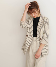 FREE'S MART | ◆綿麻ストライプＷジャケット【セットアップ対応商品】(テーラードジャケット)