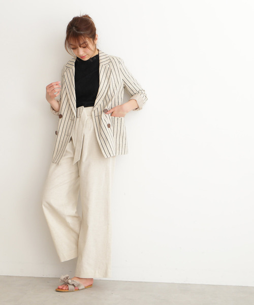 FREE'S MART(フリーズマート)の「◆綿麻ストライプWジャケット【セットアップ対応商品】(テーラードジャケット・レディース・ホワイト系その他/ベージュ系その他・SMALL/MEDIUM)」の15枚目の写真